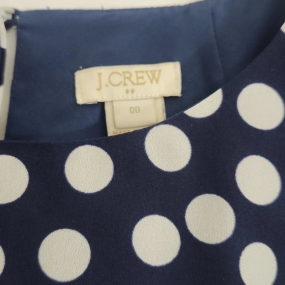 J. Crew Navy Polka Dot Gallery Dress NWOT